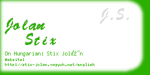 jolan stix business card